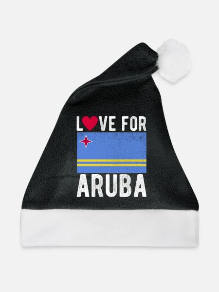 Aruba Souvenir - Weihnachtsmütze - Schwarz/Weiß - Vorne