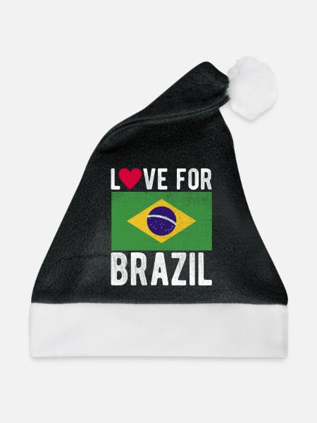Brasilien Souvenir - Weihnachtsmütze - Schwarz/Weiß - Vorne