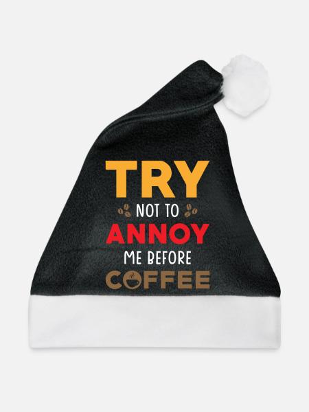 Kaffee Morgen - Weihnachtsmütze - Schwarz/Weiß - Vorne