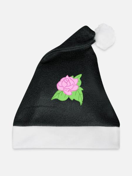 Rose Rote Rose Handgezeichnet - Weihnachtsmütze - Schwarz/Weiß