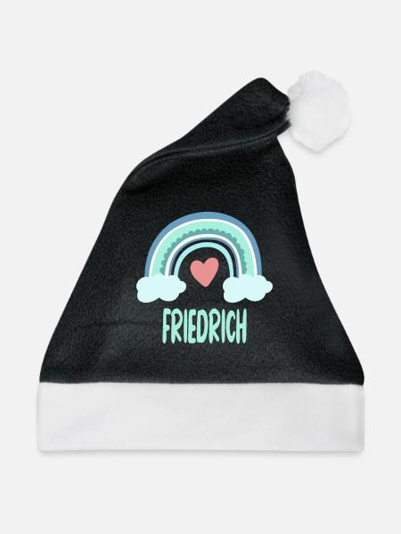 Friedrich Name Regenbogen Baby - Weihnachtsmütze - Schwarz/Weiß
