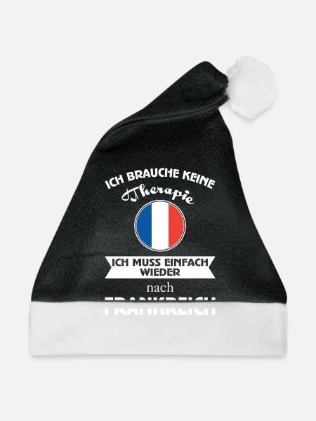 Keine Therapie-Frankreich - Weihnachtsmütze - Schwarz/Weiß