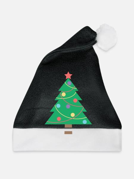 Weihnachtsbaum - Weihnachtsmütze - Schwarz/Weiß