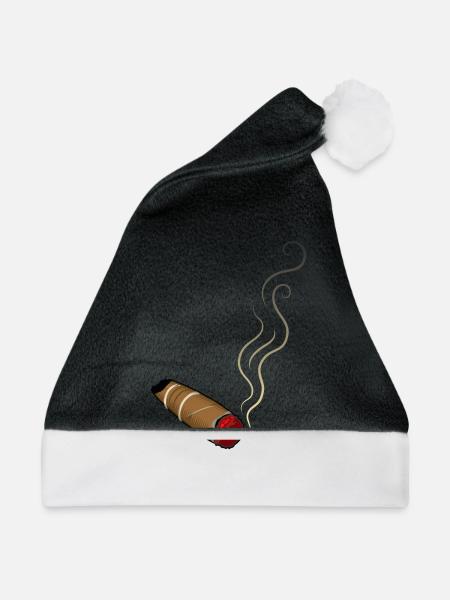 Zigarre raucht Rauchen - Weihnachtsmütze - Schwarz/Weiß