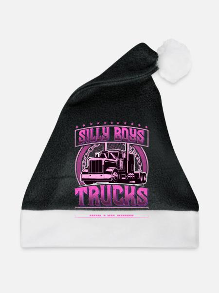LKW Fahrerin Berufskraftfahrerin - Weihnachtsmütze - Schwarz/Weiß - Vorne