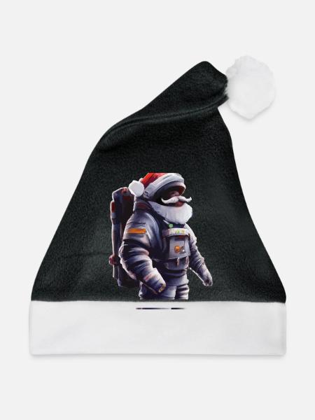 Weihnachtsmann im Raumanzug Geschenkidee - Weihnachtsmütze - Schwarz/Weiß