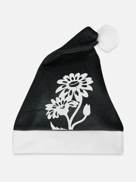 Einfache Gänseblümchen - Weihnachtsmütze - Schwarz/Weiß