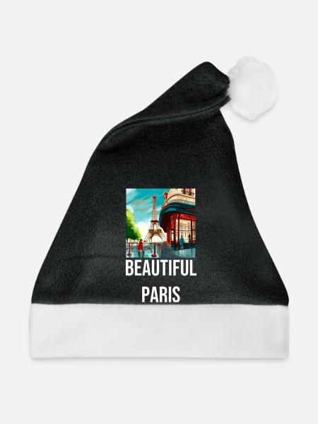 Beautiful Paris - das wunderschöne Paris - Weihnachtsmütze - Schwarz/Weiß