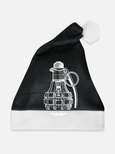 Glühlampe - Weihnachtsmütze - Schwarz/Weiß - Vorne