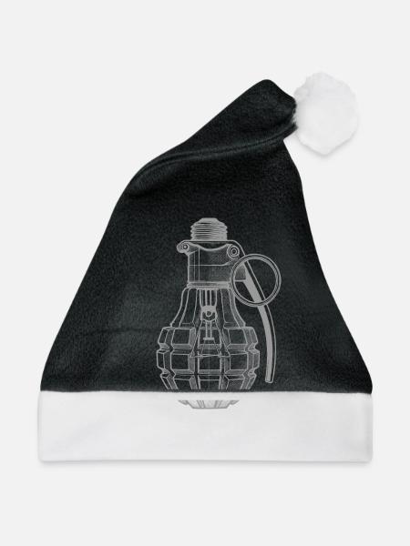 Glühlampe - Weihnachtsmütze - Schwarz/Weiß