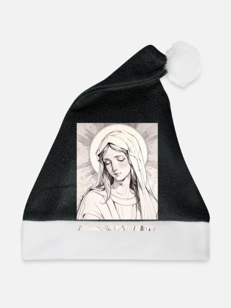 Jungfrau Mutter, Ewige Gnade - Weihnachtsmütze - Schwarz/Weiß