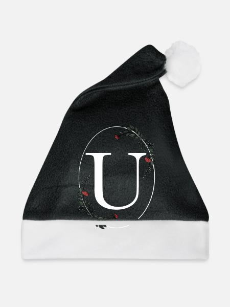 Buchstabe U - Weihnachtsmütze - Schwarz/Weiß