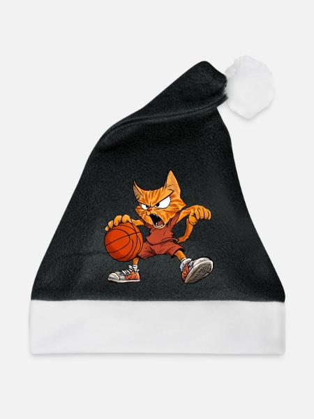 Katzen Basketball - Weihnachtsmütze - Schwarz/Weiß