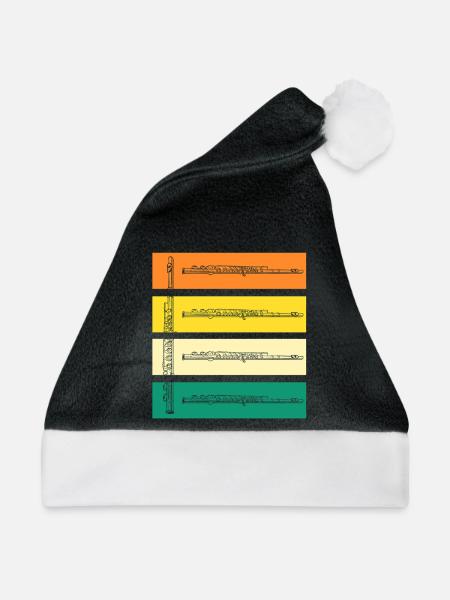 Flötist Querflöte - Weihnachtsmütze - Schwarz/Weiß