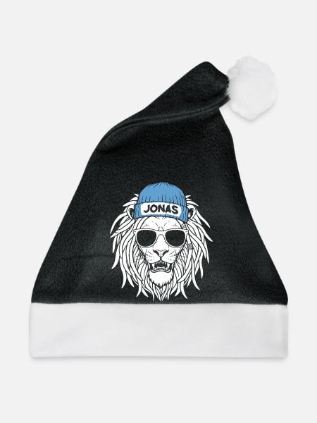 Löwe Jonas - Weihnachtsmütze - Schwarz/Weiß