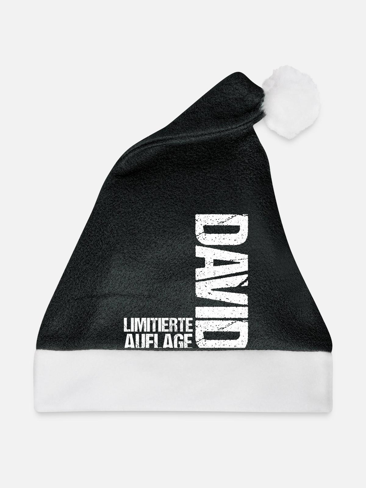 David - Weihnachtsmütze - Schwarz/Weiß - Vorne