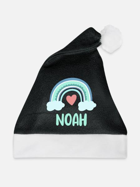 Noah Name Regenbogen Baby - Weihnachtsmütze - Schwarz/Weiß