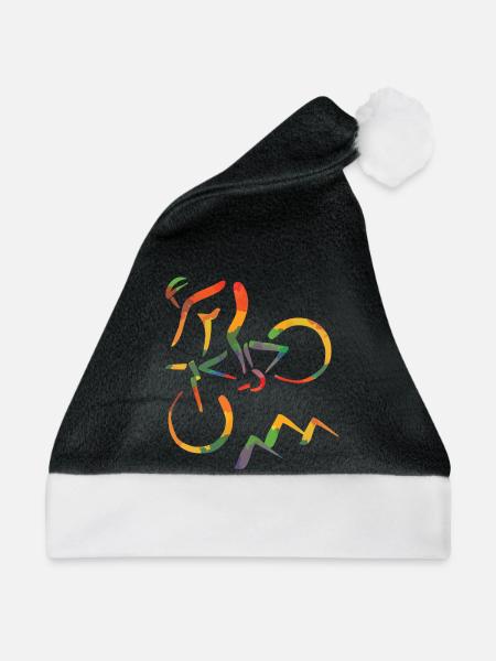 Farbiger Mountainbiker - Weihnachtsmütze - Schwarz/Weiß