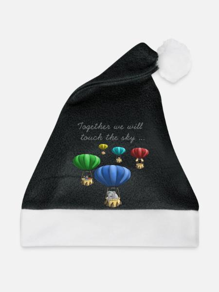 Bunte Heißluftballons - Weihnachtsmütze - Schwarz/Weiß