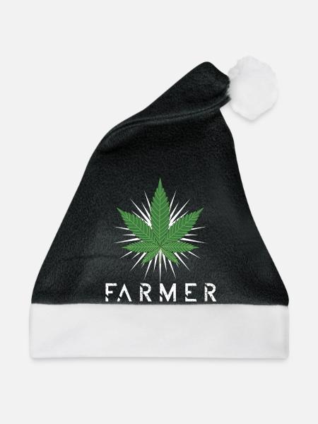 Hanf Farmer - Weihnachtsmütze - Schwarz/Weiß - Vorne