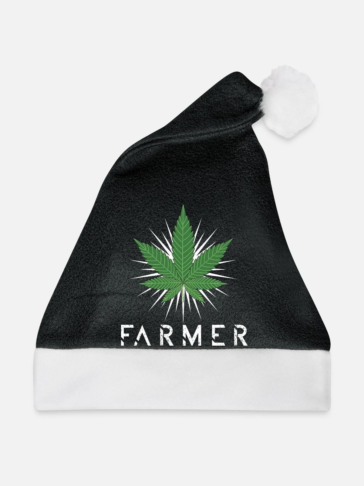 Hanf Farmer - Weihnachtsmütze - Schwarz/Weiß - Vorne