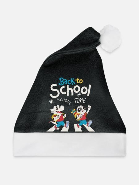 Schulanfänger - Weihnachtsmütze - Schwarz/Weiß - Vorne