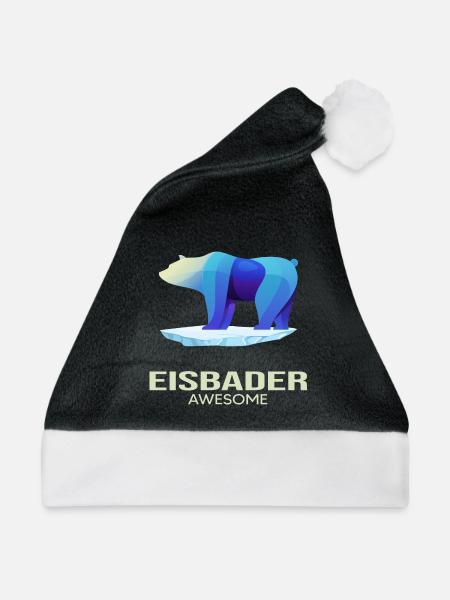 Eisbader Winterschwimmen "Eisbär-Eisbader" - Weihnachtsmütze - Schwarz/Weiß