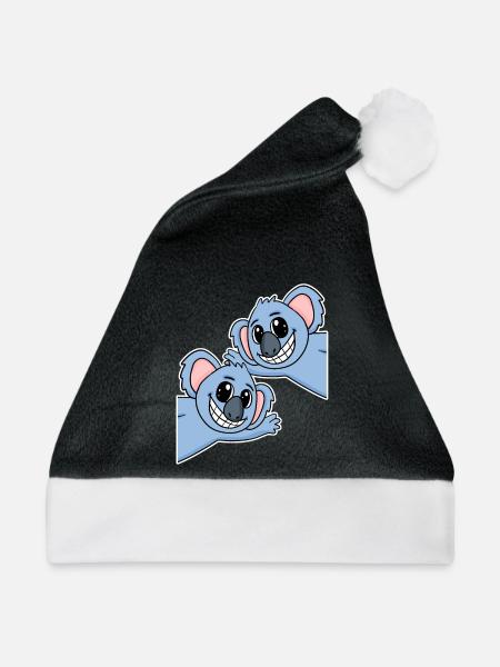 Koala Koalas - Weihnachtsmütze - Schwarz/Weiß