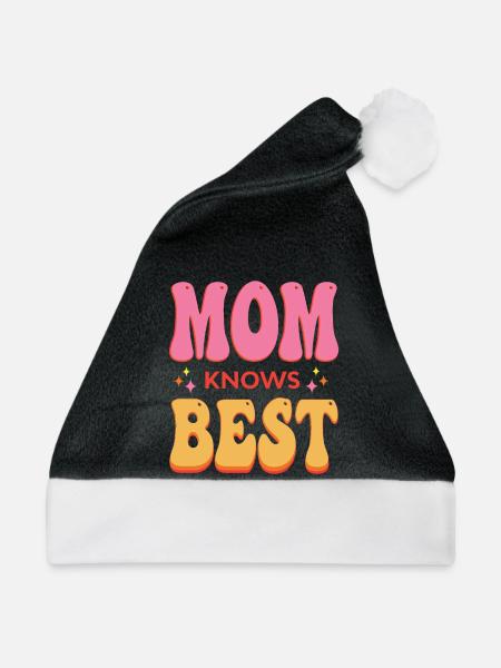 Mama weiß es am besten - Weihnachtsmütze - Schwarz/Weiß