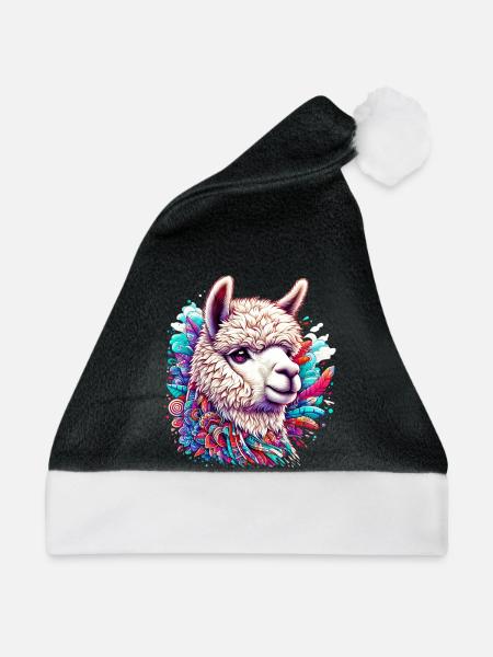 Alpaka - Weihnachtsmütze - Schwarz/Weiß