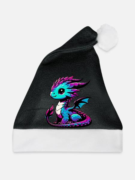 Drache - Weihnachtsmütze - Schwarz/Weiß