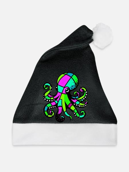Krake - Weihnachtsmütze - Schwarz/Weiß