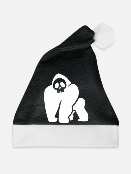 Weißer Gorilla Schädel - Weihnachtsmütze - Schwarz/Weiß
