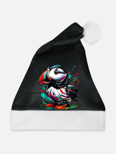 Papageitaucher - Weihnachtsmütze - Schwarz/Weiß