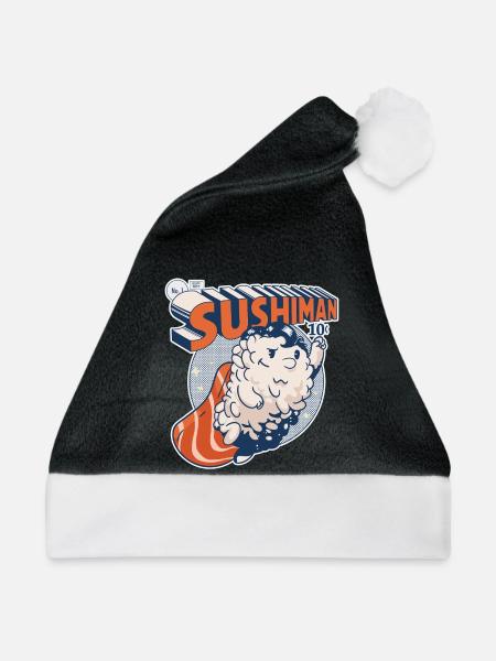 Super Sushi - Weihnachtsmütze - Schwarz/Weiß