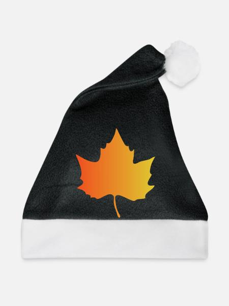 Herbstlicher Farbverlauf Ahornblatt - Weihnachtsmütze - Schwarz/Weiß