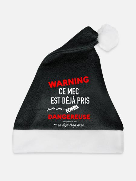 Humor Mann Paar Frau eifersüchtig Valentinstag - Weihnachtsmütze - Schwarz/Weiß - Vorne