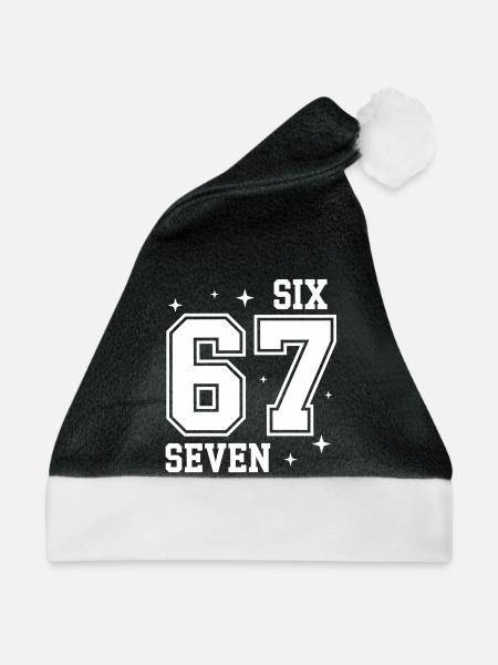 67 - Six Seven SixSeven 6-7 - Weihnachtsmütze - Schwarz/Weiß - Vorne