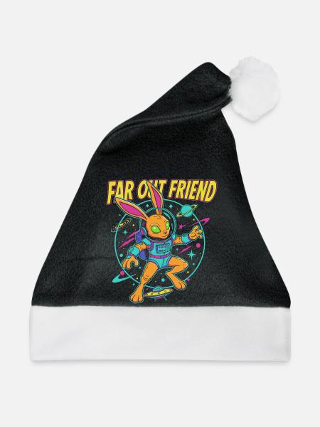 Far Out Bunny Weltraum - Weihnachtsmütze - Schwarz/Weiß
