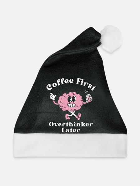 Erst Kaffee, dann Grübelei - Weihnachtsmütze - Schwarz/Weiß