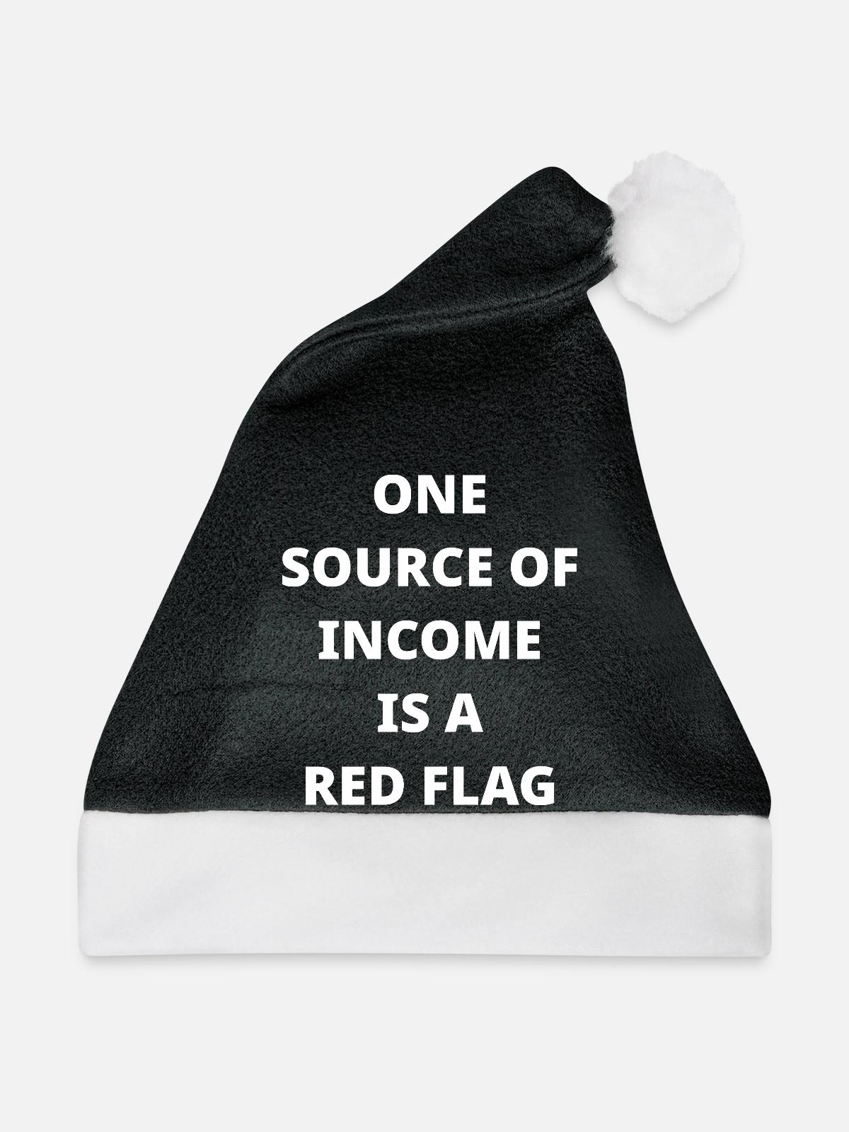 Red-Flag-Einkommensgrafik - Weihnachtsmütze - Schwarz/Weiß - Vorne