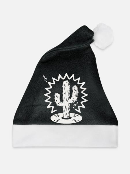 Cactus Serenade Silhouette - Weihnachtsmütze - Schwarz/Weiß