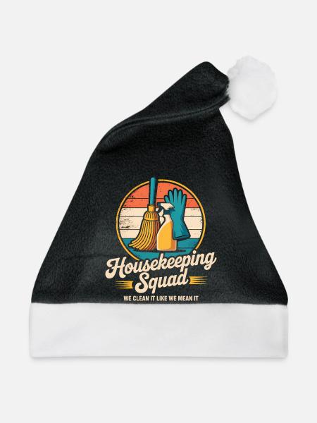Lustiges Putzen Design - Weihnachtsmütze - Schwarz/Weiß