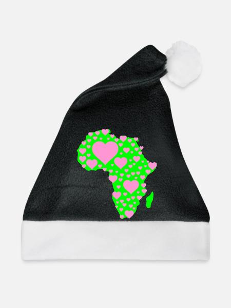 Afrika Herzmuster - Weihnachtsmütze - Schwarz/Weiß