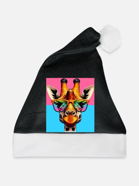 Giraffe - Weihnachtsmütze - Schwarz/Weiß