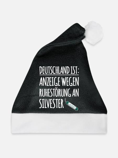 Lustiger Spruch Silvester - Weihnachtsmütze - Schwarz/Weiß