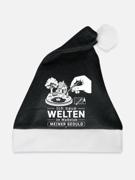 Ich baue Welten im Maßstab meiner Geduld - Weihnachtsmütze - Schwarz/Weiß - Vorne