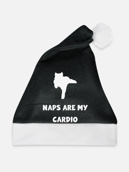 Nickerchen sind meine Herzkatze - Weihnachtsmütze - Schwarz/Weiß - Vorne