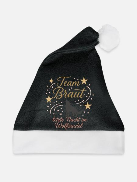 Team Braut Wolfsrudel Nacht - Weihnachtsmütze - Schwarz/Weiß