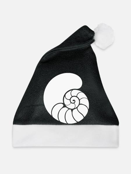 Spiralmuster Muschel - Weihnachtsmütze - Schwarz/Weiß